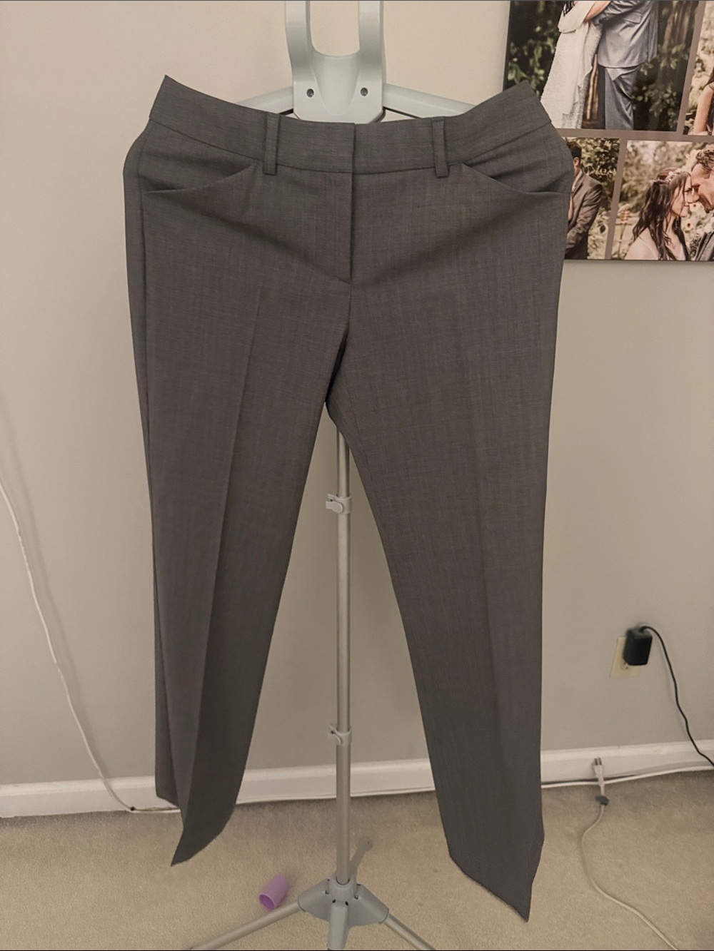 Theory Women's Gray Boot-Cut Dress Pants